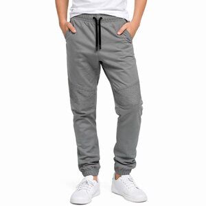 Ocean Current Gray Pullon Moto Style Jogger Pants Young Mens Small 30.5x29 NWT